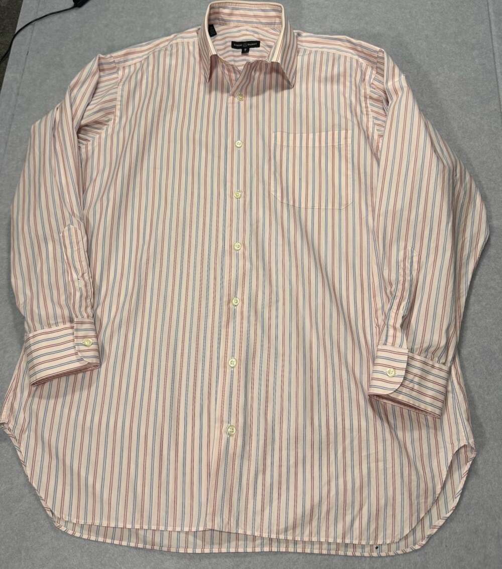 Robert Talbott Striped Dress Shirt Size 16 R Cotton